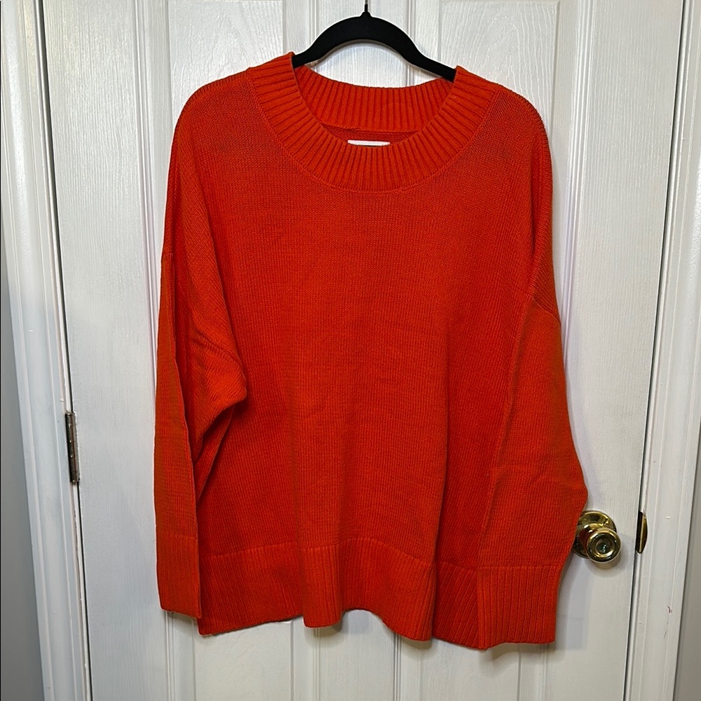 Sonoma orangey Red Crew Neck Sweater
